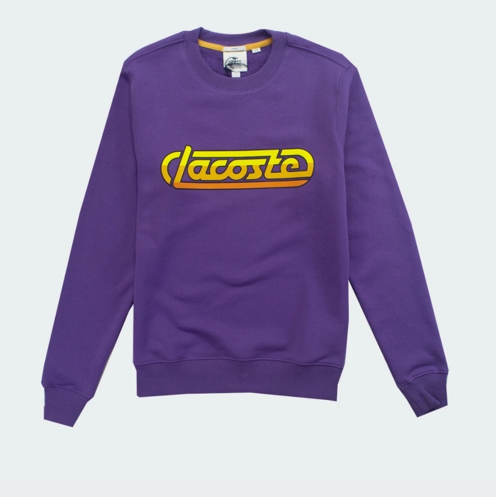 Lacoste L!VE Unisex Fleece Sweatshirt Purple Large
